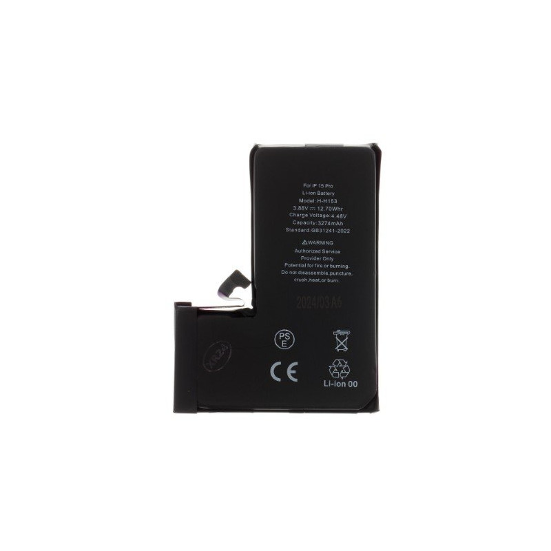 Apple replacement battery for iPhone 15 Pro (3.87V, 3274mAh, 12.70Wh)