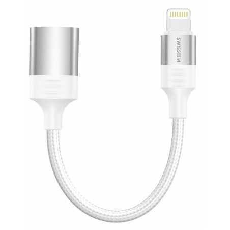 Swissten Textile Lightning - USB-A OTG Adapter 0.12m