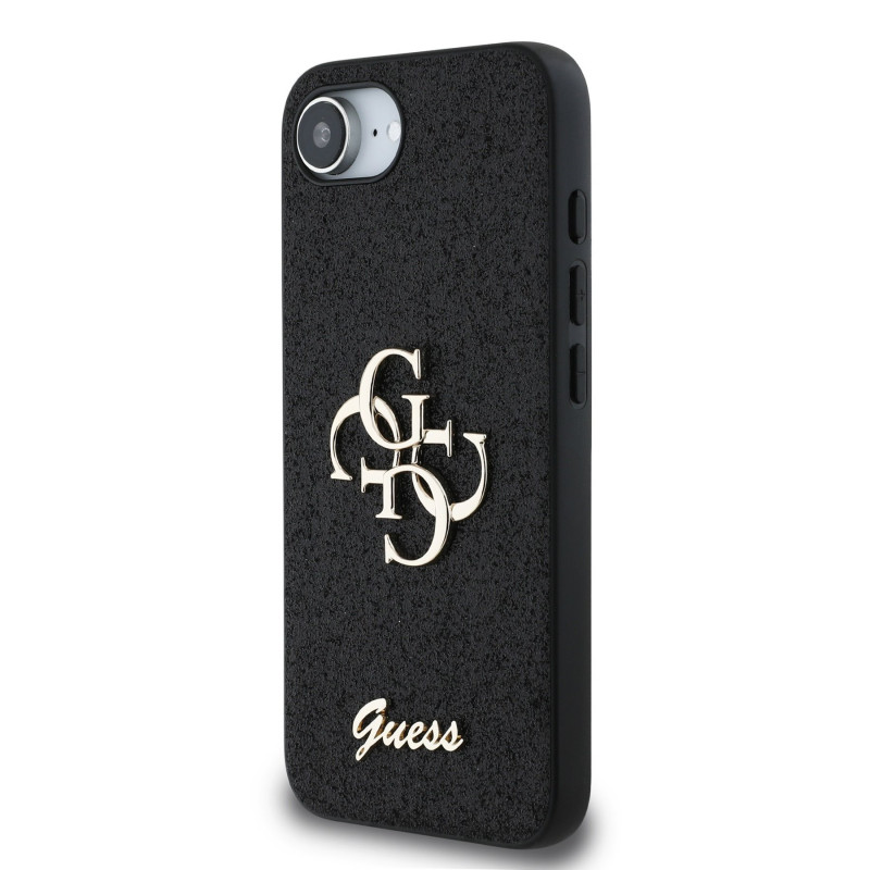Guess PU Fixed Glitter 4G Metal Logo Case for Apple iPhone 16e