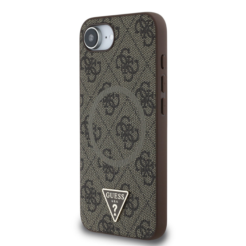 Guess PU 4G Strass Triangle Metal Logo Case for Apple iPhone 16e