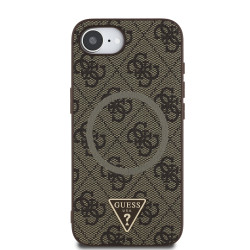 Guess PU 4G Strass Triangle Metal Logo Case for Apple iPhone 16e