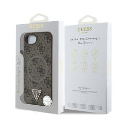 Guess PU 4G Strass Triangle Metal Logo Case for Apple iPhone 16e