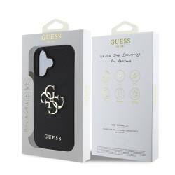 Guess PU Grained 4G Metal Logo Case for Apple iPhone 16