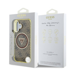 Guess IML 4G Glitter and Triangle Logo MagSafe Case for Apple iPhone 16