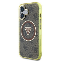 Guess IML 4G Glitter and Triangle Logo MagSafe Case for Apple iPhone 16
