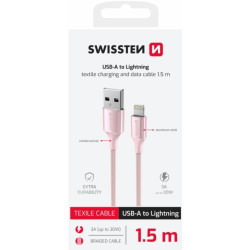Swissten Textile II USB - Lightning Data and Charging cable 1.5m