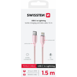 Swissten Textile II USB-C - Lightning Data and Charching Cable 1.5m