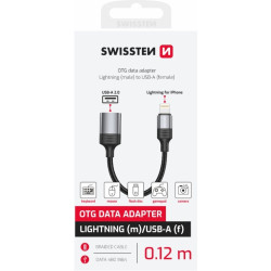 Swissten Textile Lightning - USB-A OTG Adapter 0.12m