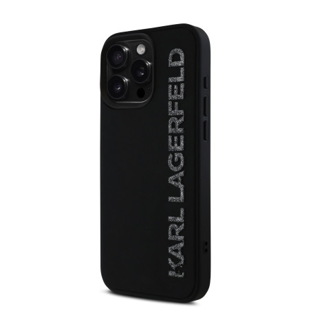 Karl Lagerfeld 3D Rubber Glitter Logo Case for Apple iPhone 16 Pro
