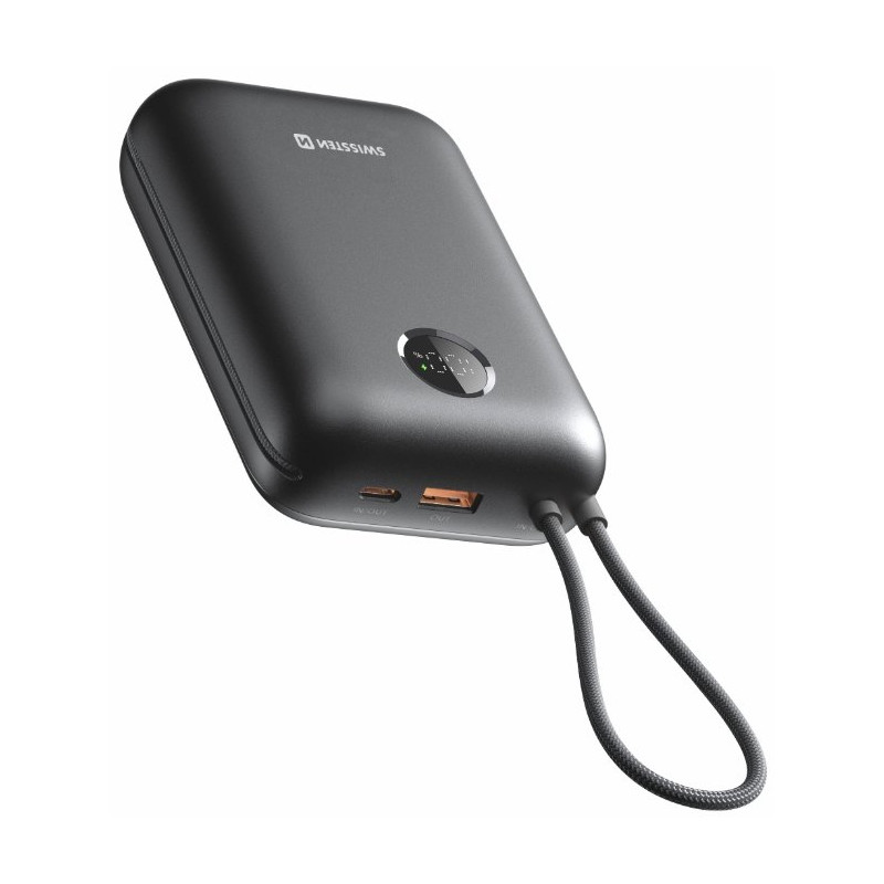Swissten Voltbox 35W Power Bank 20000 mAh with Built-In Cables USB-C and Lightning
