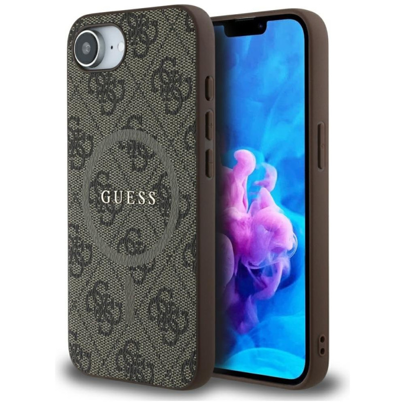 Guess PU Leather 4G Colored Ring MagSafe Case for Apple iPhone 16e