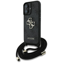 Guess PU 4G Metal Logo Crossbody Strap Case for Apple iPhone 16