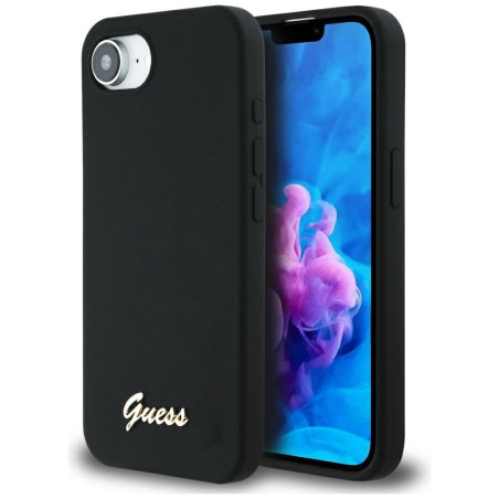 Guess Silicone Script Metal Logo MagSafe Case for Apple iPhone