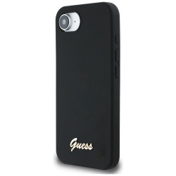Guess Silicone Script Metal Logo MagSafe Case for Apple iPhone