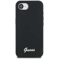Guess Silicone Script Metal Logo MagSafe Case for Apple iPhone