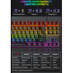 RoGer K80 Gaming Wired Mechanical Keyboard RGB / USB