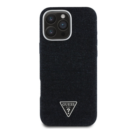 Guess Denim Triangle Logo MagSafe Case for Apple iPhone 16 Pro