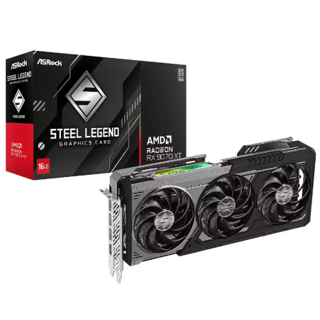 ASRock Radeon RX 9070 XT Steel Legend Dark Video Card 16GB DDR6