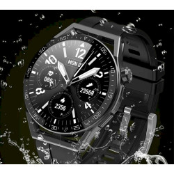 Rubicon RNCE88-1 Smartwatch with Silicone Strap + Leather Strap / black