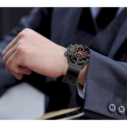 Rubicon RNCE88-1 Smartwatch with Silicone Strap + Leather Strap / black