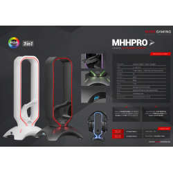 Mars Gaming MHHPROW Desktop holder for gaming headphones USB3.0 / RGB