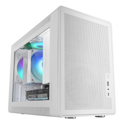 Mars Gaming MCXPSW mATX Ultra-Compact Gaming PC Case with MESH & Glass Panel