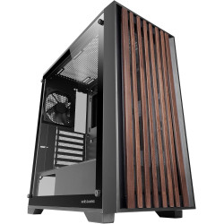 Mars Gaming MCWOOD Computer ATX Case with wooden slats / Tempered Clear Glass