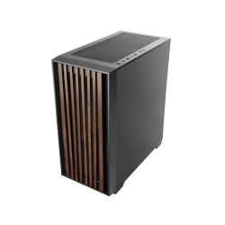 Mars Gaming MCWOOD Computer ATX Case with wooden slats / Tempered Clear Glass