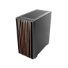Mars Gaming MCWOOD Computer ATX Case with wooden slats / Tempered Clear Glass