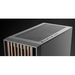 Mars Gaming MCWOOD Computer ATX Case with wooden slats / Tempered Clear Glass