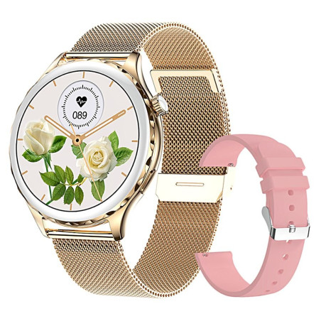 Rubicon RNCF02-2 Smartwatch / gold-pink strap
