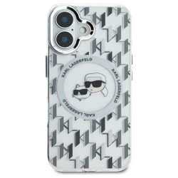 Karl Lagerfeld Hard IML Monogram Karl&Choupette Head MagSafe Case for Apple iPhone 16