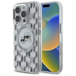 Karl Lagerfeld Hard IML Monogram Karl&Choupette Head MagSafe Case for Apple iPhone 16 Pro