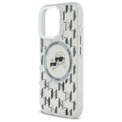 Karl Lagerfeld Hard IML Monogram Karl&Choupette Head MagSafe Case for Apple iPhone 16 Pro