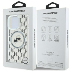Karl Lagerfeld Hard IML Monogram Karl&Choupette Head MagSafe Case for Apple iPhone 16 Pro