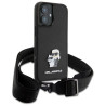 Karl Lagerfeld Saffiano Crossbody Strap Metal Karl and Choupette Case for Apple iPhone 16