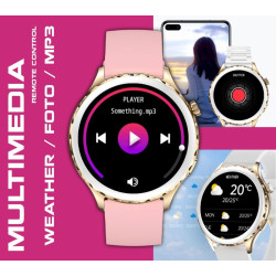 Rubicon RNCF02-2 Smartwatch / gold-pink strap