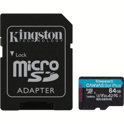 Kingston microSDXC Canvas Go! Plus Gen4 Memory Card /  64GB A2 U3 V30 / + adapter