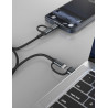 Swissten 4in1 Textile 3A Data Cable 1.5m