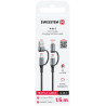 Swissten 4in1 Textile 3A Data Cable 1.5m