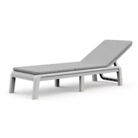 Keter Mallorca White Sunlounger with Cushion