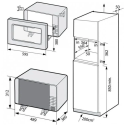 Samsung MG23A7318CK/E2 Built-in microwave oven with grill 23L