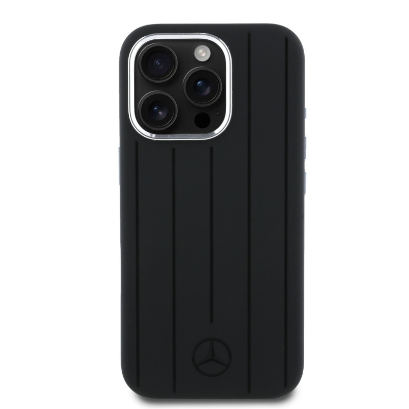 Mercedes Liquid Silicon Stripes and Pattern MagSafe Case for Apple iPhone 16 Pro