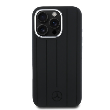 Mercedes Liquid Silicon Stripes and Pattern MagSafe Case for Apple iPhone 16 Pro