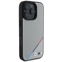 BMW M Perforated Tricolor Line MagSafe Hardcase for Apple iPhone 16 Pro
