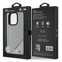 BMW M Perforated Tricolor Line MagSafe Hardcase for Apple iPhone 16 Pro