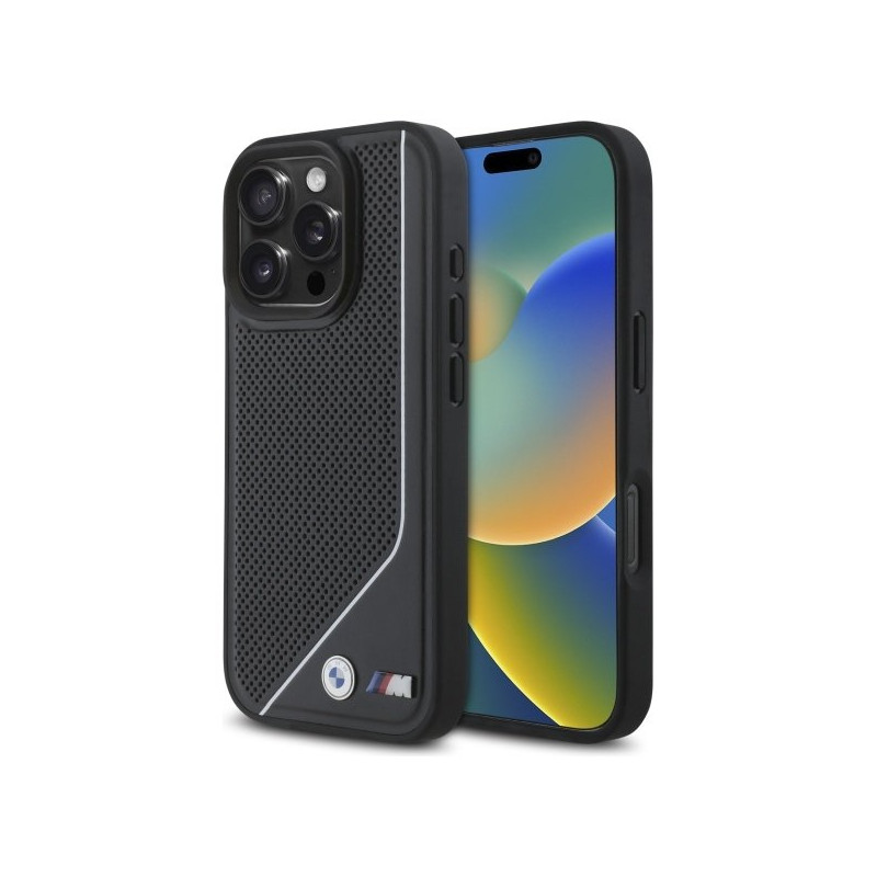 BMW M Perforated Twisted Line MagSafe Hardcase for Apple iPhone 16 Pro