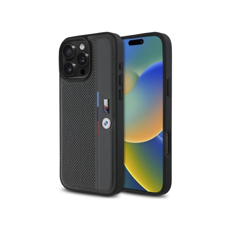 BMW M Perforated Tricolor Detail Line Hardcase for Apple iPhone 16 Pro