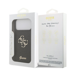 Guess PU Fixed Glitter 4G Metal Logo Case for Apple iPhone 17 Pro Max