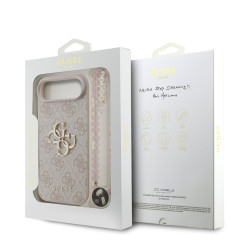 Guess PU 4G Metal Logo Strap Case for Apple iPhone 17 Air Pink